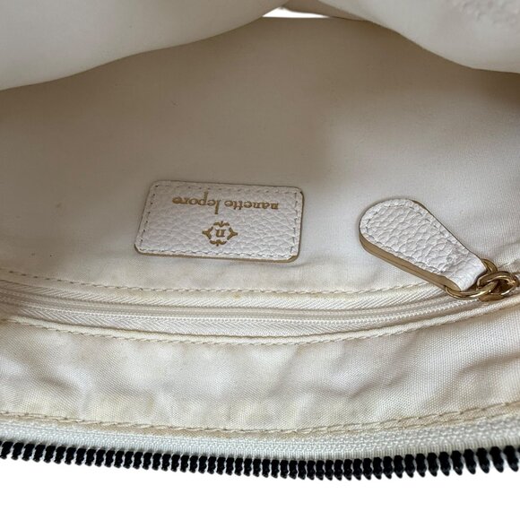 Nanette Lepore Leather Crossbody Bag, Purse.  White.  Zipper Top Long Adjustable - Picture 8 of 10